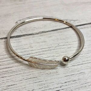 Adjustable Sterling Silver Feather Bracelet